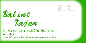 balint kajan business card